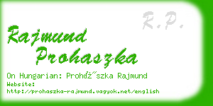 rajmund prohaszka business card